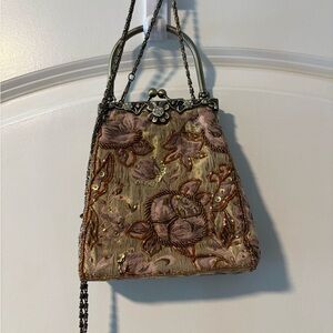 Vintage Floral Embroidered Clutch